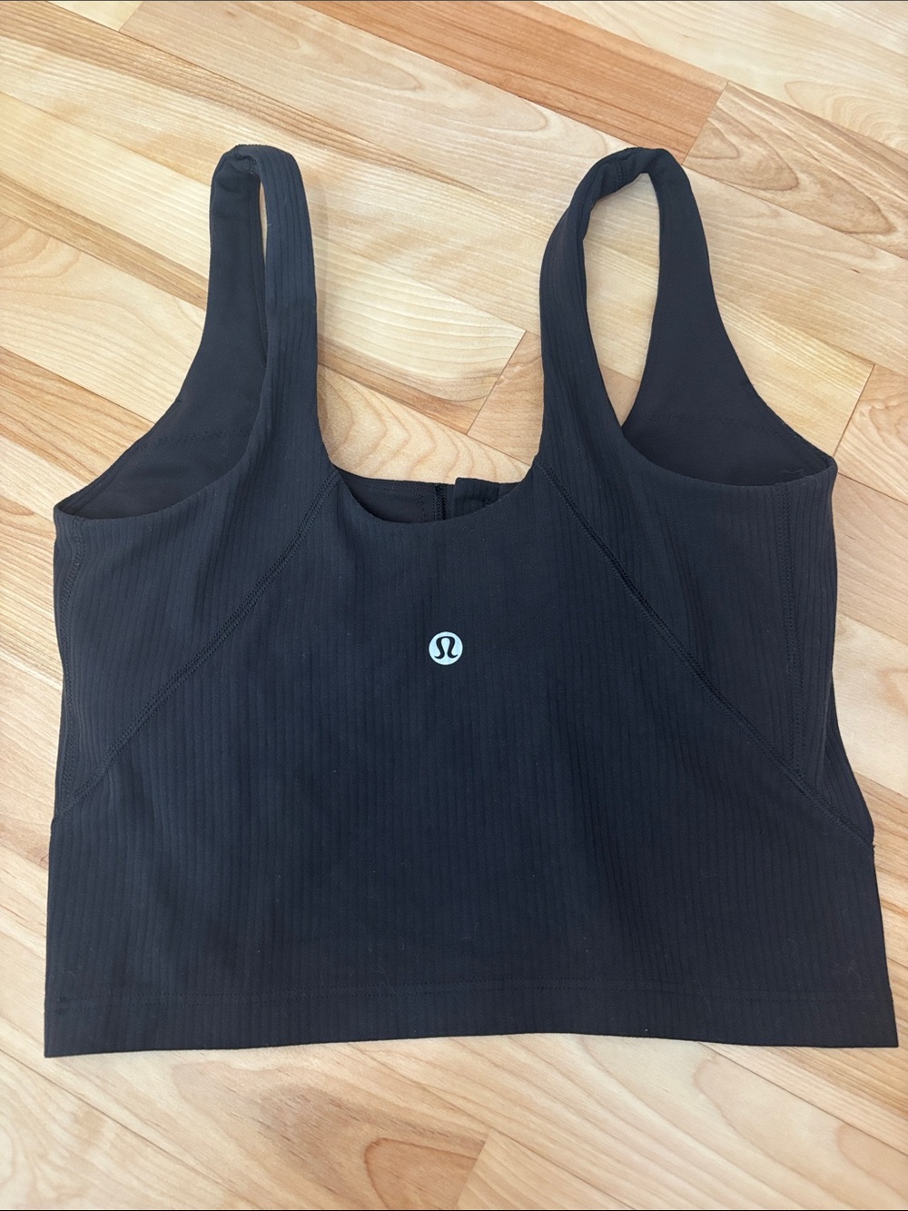 Lululemon Align Black Ribbed Button-Front Crop Tank size 2 - Picture 3 of 7